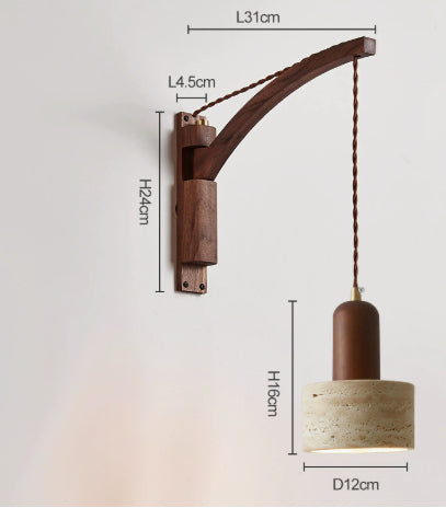 Nara, Lámpara de pared colgante de madera
